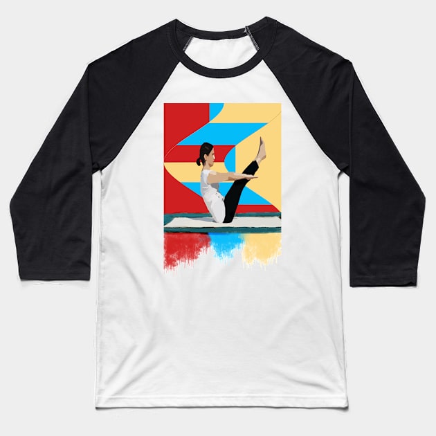 Yoga Artwork, Baseball T-Shirt by piksimp